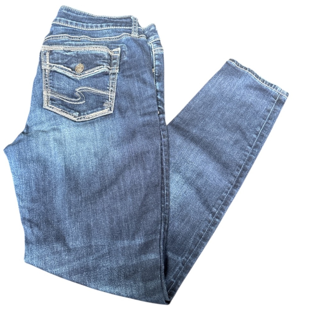 Silver Jeans Mid Rise Elyse Skinny Ankle Cut, Sz 31x29